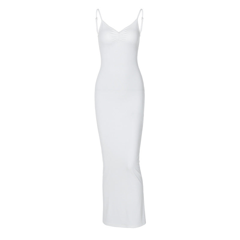 Women Dresses V-neck Strap Long Dress