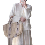 Women Knitwear Autumn and Winter V-neck Tassel Loose Knitted Cardigan