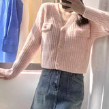Women Knitwear Autumn and Winter V-neck Sweater Loose Knitted Cardigan