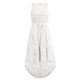 Women Date Dress Summer Butterfly Embroidery Mesh Lace Dress