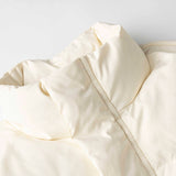 Unisex Winter Cotton Coat Pocket Decoration Stand-up Collar down Jacket Retro Loose and Warm down Jacket