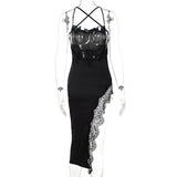 Women Dresses Summer Sexy Backless Slim Fit Lace Sling Dress