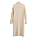 Women Sweater Knitwear Autumn and Winter Turtleneck Long Sleeve Solid Color Long Pullover Knitwear