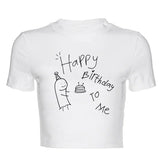 Women T-shirt Simple Printed T-shirt Top