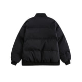 Unisex Winter Cotton Coat Embroidered Logo Baseball Collar Cotton Coat Loose Cotton Coat