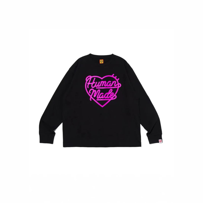 Men T-shirts human made love print long-sleeved T-shirt ins top