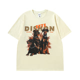 Men T Shirt Hip Hop Retro Wash Short Sleeve T-shirt