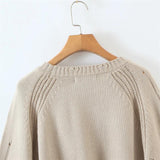 Women Sweater Knitwear Knitting Suit Sexy Sling Dress Ripped Sweater Two-Piece Set