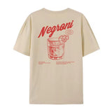 Negroni Women Back Print Retro Style T-Shirts Cocktail Drink