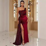 Prom Dresses Women's light luxury fishtail high-end off-the-shoulder dress Evening dress