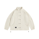 Unisex Winter Cotton Coat Stand Collar Coat Vest Vintage Corduroy Two-Piece Set