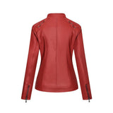 Red Leather Jacket Autumn and Winter Wear PU Leather Jacket Leather Coat