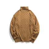 Unisex Sweater Winter Chessboard Plaid Turtleneck Sweater