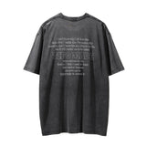 Men Vintage T-Shirt Short-Sleeved T-shirt Men's Summer High Street Washed Distressed Loose Casual