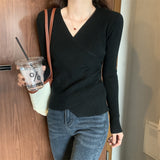 Women Knitwear Autumn and Winter V-neck Top