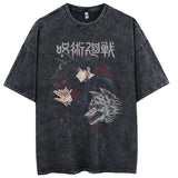 Pure cotton washed old animation printed cartoon T-shirt