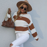 Women Knitted Sweater Autumn Middle East Clothing Pullover Loose round Neck Multicolor Sweater