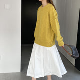 Women Winter Knitted Sweater Loose Sweater Autumn and Winter Loose-Fitting Long Sleeve Sweater 6t3602