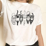Cat Gang Drawing Women T-Shirt Female Summer Casual Cotton