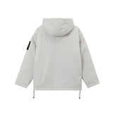 Unisex Winter Cotton Coat Vintage Loose Hooded Color Contrast Shell Jacket Workwear Jacket