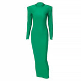Women Dresses Summer round Neck, Slim-Fit, Long-Sleeved Dress