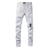 Purple Brand Jeans White Paint Worn Jeans
