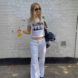 Women T-shirt Vintage Printed Slim T-shirt Women's Summer Slim Fit