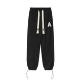 Men Sweatpants Embroidery Ankle Banded Pants Men's Sweatpants Straight-Leg Wide-Leg Pants