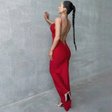 Women Dresses Fall Sexy Backless Spaghetti Straps Dress