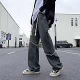 Men Jeans Washed Wide-Leg Pants Oldschool Worn Jeans
