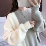 Women Knitted Pullover Autumn and Winter Waterproof Marten Sweater Loose Top