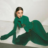 Women Dresses Winter Slim-Fit Hood Split Dress