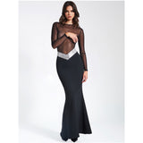 Women Dresses Sexy Black Veil Bandage Party Dress Dress (Ont0408)