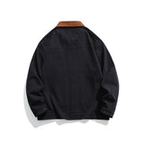 Unisex Jacket Retro Multi-Pocket Workwear Coat Loose Casual Polo Collar Jacket
