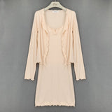 Women Dresses Hip Skirt Open Collar Vest Sling Dress Suit