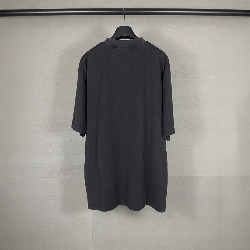 Men T-shirts Summer Paris LOGO Short Sleeve T-Shirt Old Loose Casual