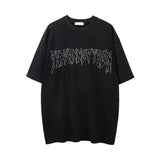 Men Vintage T-Shirt Printed Short Sleeve T-shirt Men's Trendy Loose round Neck Half Sleeve