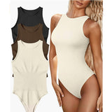 Women Jumpsuit Summer Tight Jumpsuit Sleeveless Striped Swimsuit One-Piece Briefs