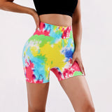 Women Yoga Sports Shorts 3D Printed Hip Lifting Yoga Shorts Fitness Sports Pants