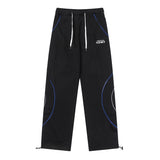 Men Sweatpants Irregular Stripes Sports Pants Drawstring Ankle-Tied Trousers Loose Straight Casual Sweatpants