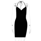 Women Dresses Spring Bow Backless Short Dress (Bla0420)