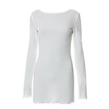 Women Dresses Fall Backless Dress (Bla0420)