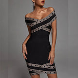 Women's Evening Dress Bandage Dress Hip Skirt Sexy off-the-Shoulder Evening Dress