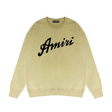 Amiri Long Sleeved Shirt Fashion Brand Crew Sweatshirts round Neck Sweater