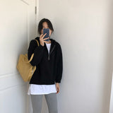 Women Knitted Cardigan Zipper Hooded Sweatshirt Casual Sweater Women's Loose Sweater Coat