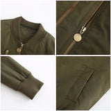 Women's Trench Coat Spring and Autumn Bomber Jacket Women's Zipper Decorations Rib-Knit Cuff Quilted Women's Jacket