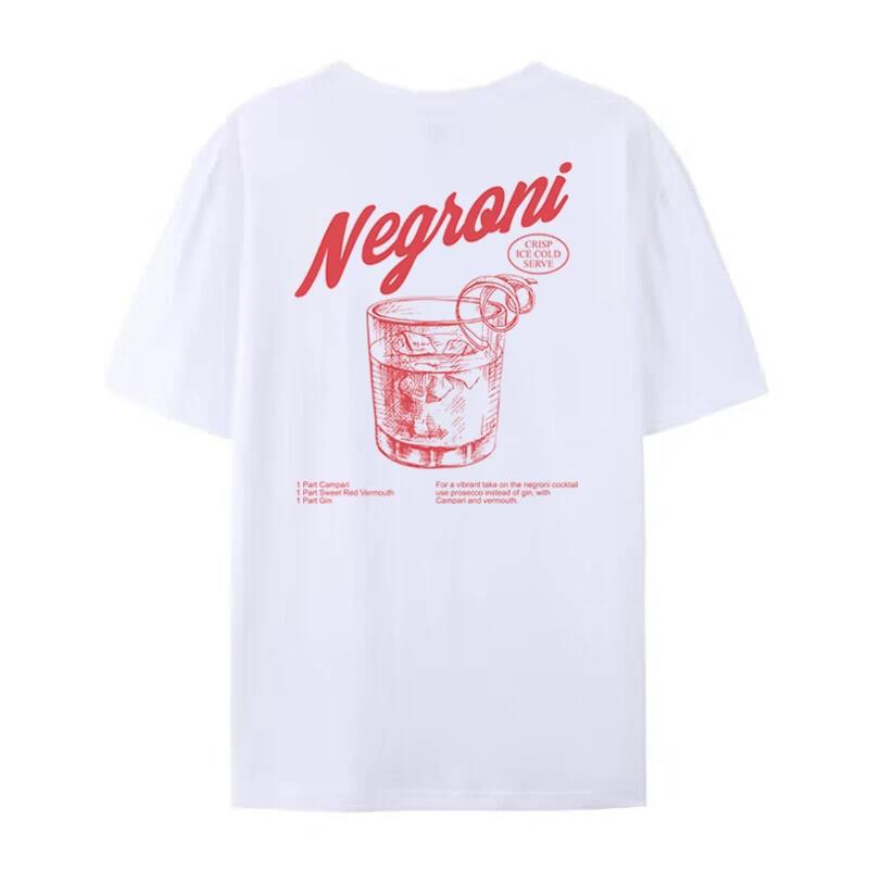 Negroni Women Back Print Retro Style T-Shirts Cocktail Drink