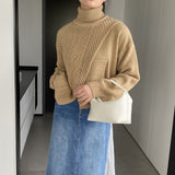 Women Winter Knitted Sweater Turtleneck Thick Sweater Autumn Winter Coat 8t3123