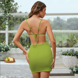 Women Dress Sexy Hollow-out Backless Slip Dress Dress