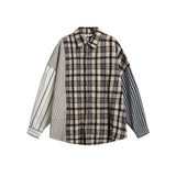 Unisex Jacket Autumn Striped Plaid Loose Shirt